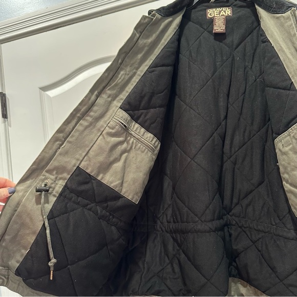 Gravel Gear Washed Chore Coat Moss Full Zip Workwear Heavy Jacket Size XXL - Picture 5 of 9